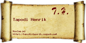 Tapodi Henrik névjegykártya